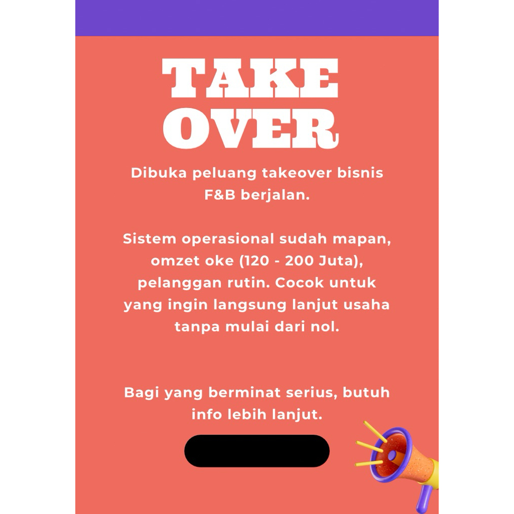 

TAKEOVER USAHA(BACA CAPTION DENGAN JELAS)