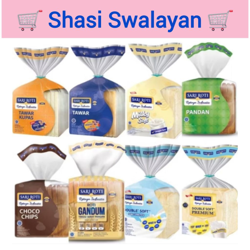 

Sari Roti Tawar - Kupas/ Milky Soft/ Gandum/Pandan/ Soft/ All Varian