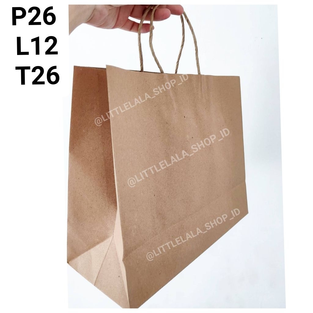 

Paper bag coklat polos 26x12x16 tas belanja tenteng polos/tas butik