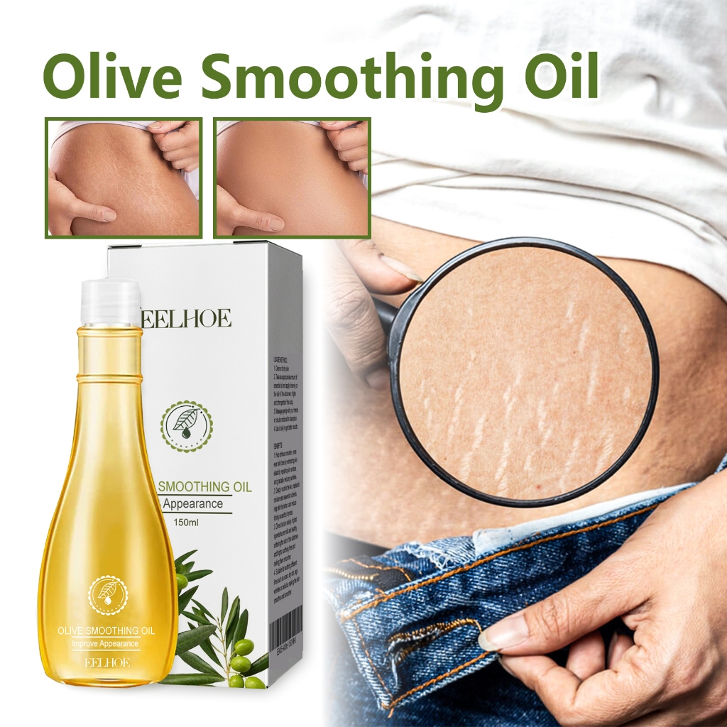 EELHOE Olive Smoothing Oil 150ml Olive Oil Stretch Mark Oil Penghilang Stretch Mark Skin Care Oil Na