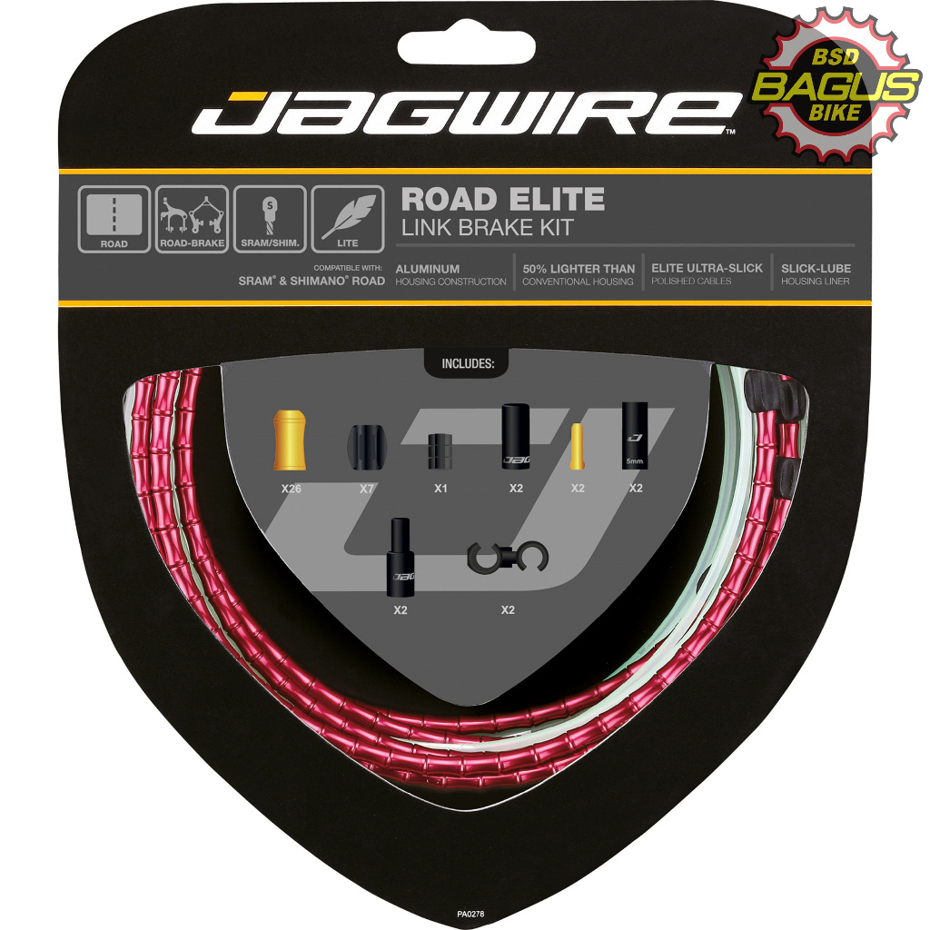 Jagwire DIY UA RCK703 Road Elite Link Brake kit ROAD,Red