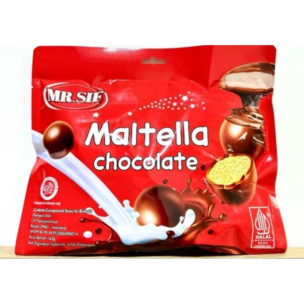 

COKLAT MR.SIF MALTELLA 160 GRAM | MATELLA CHOCOLATE COMPOUND SUSU ISI BISKUIT 160GR