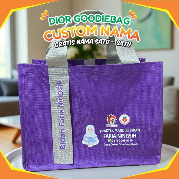 

TAS PERSALINAN CUSTOM NAMA – SOUVENIR LAHIRAN – BISA CUSTOM LOGO KLINIK