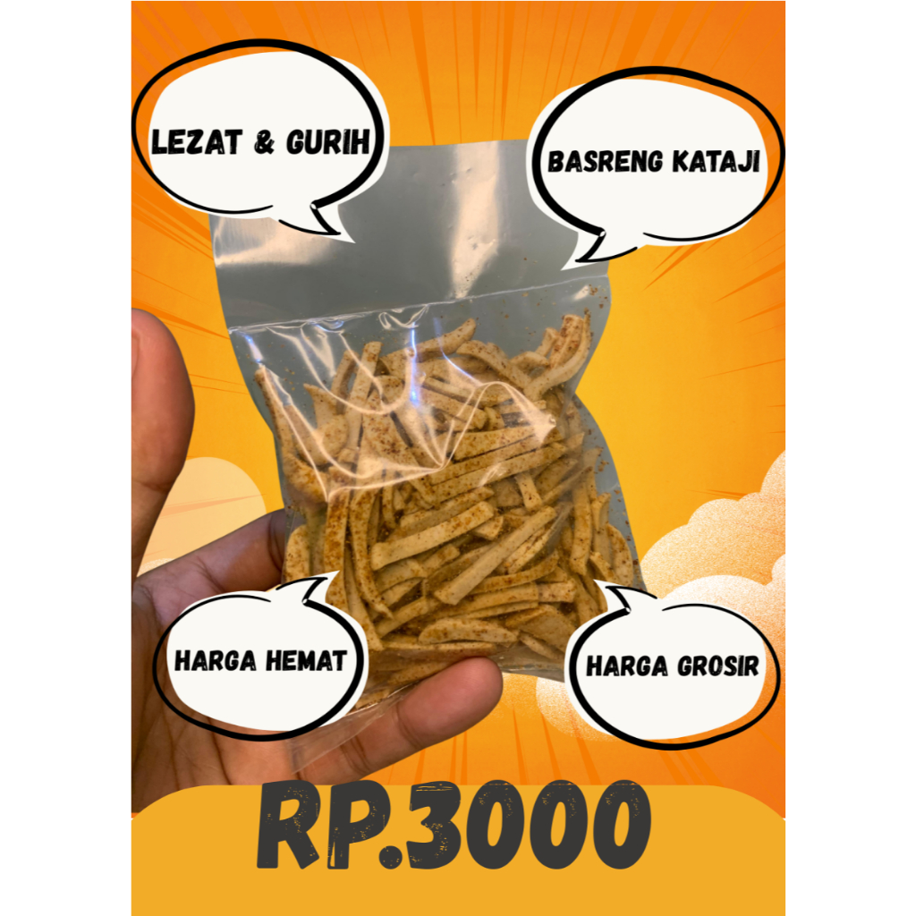

Basreng Pedas Gurih 3.000-an (50gr) – Siap Jual Lagi, Cocok untuk Reseller & UMKM!