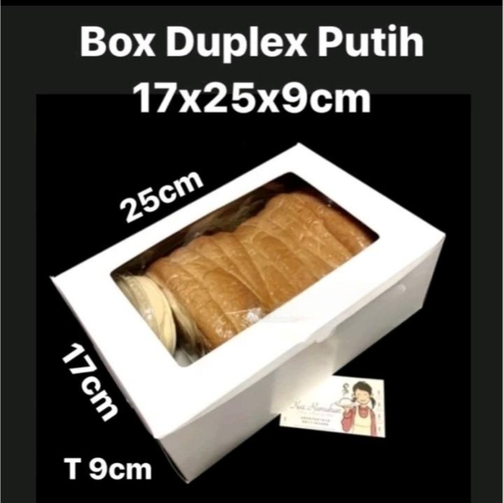 

5pcs box duplex putih kue brownies kardus kotak hampers ukuran 17x25x9cm