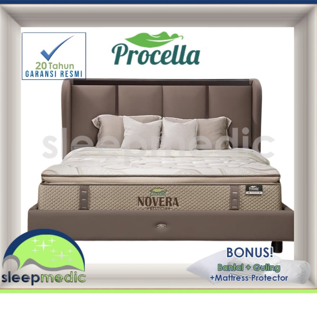 PROCELLA SpringBed NOVERA Pocket Spring Latex Memory Foam Medium ( KASUR / FULL SET ) ukuran 100x200