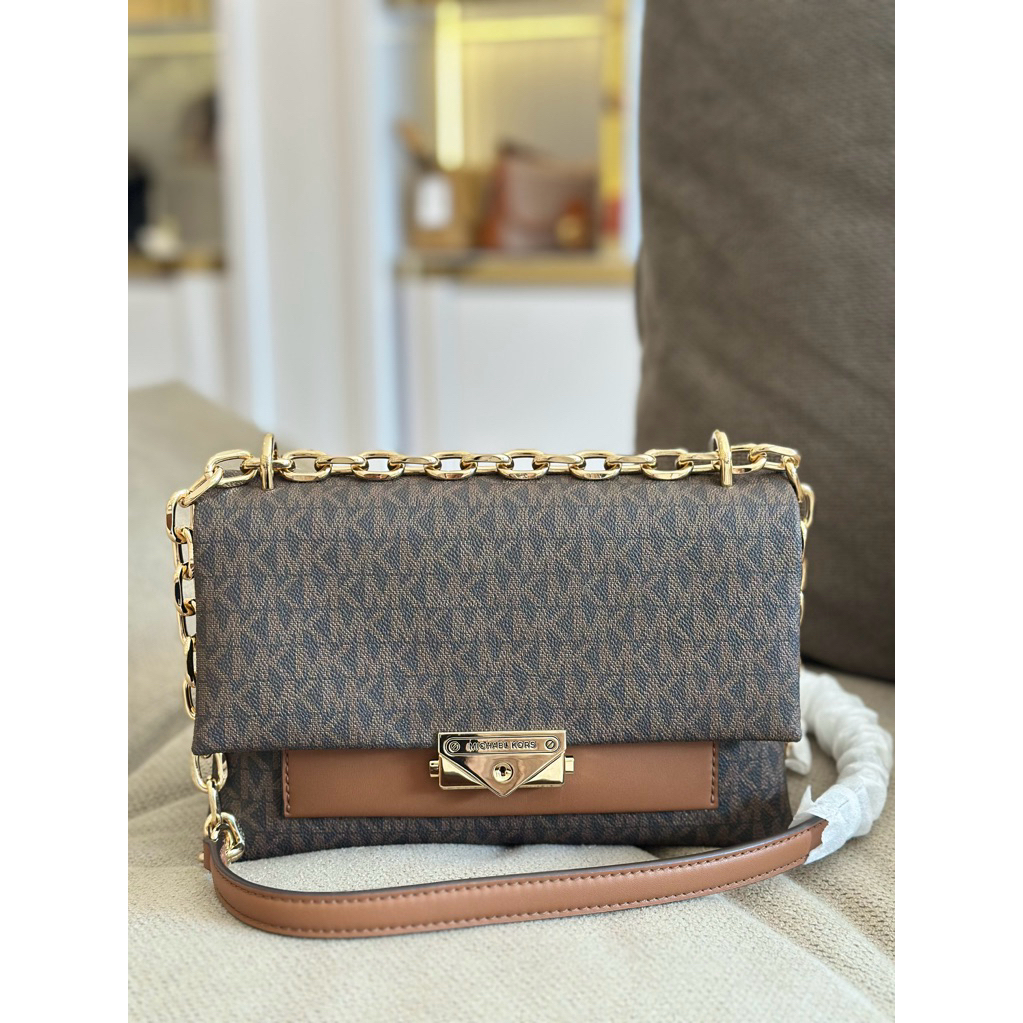 MK cece shoulder bag signature brown