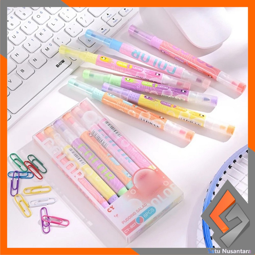 

EC SN-A114 Highlighter Pastel 2 Sisi Isi 6pcs 12 Warna / Spidol Penanda Teks Set Alat Tulis Sekolah / Spidol Pen Marker Ujung 2 Tip Serbaguna