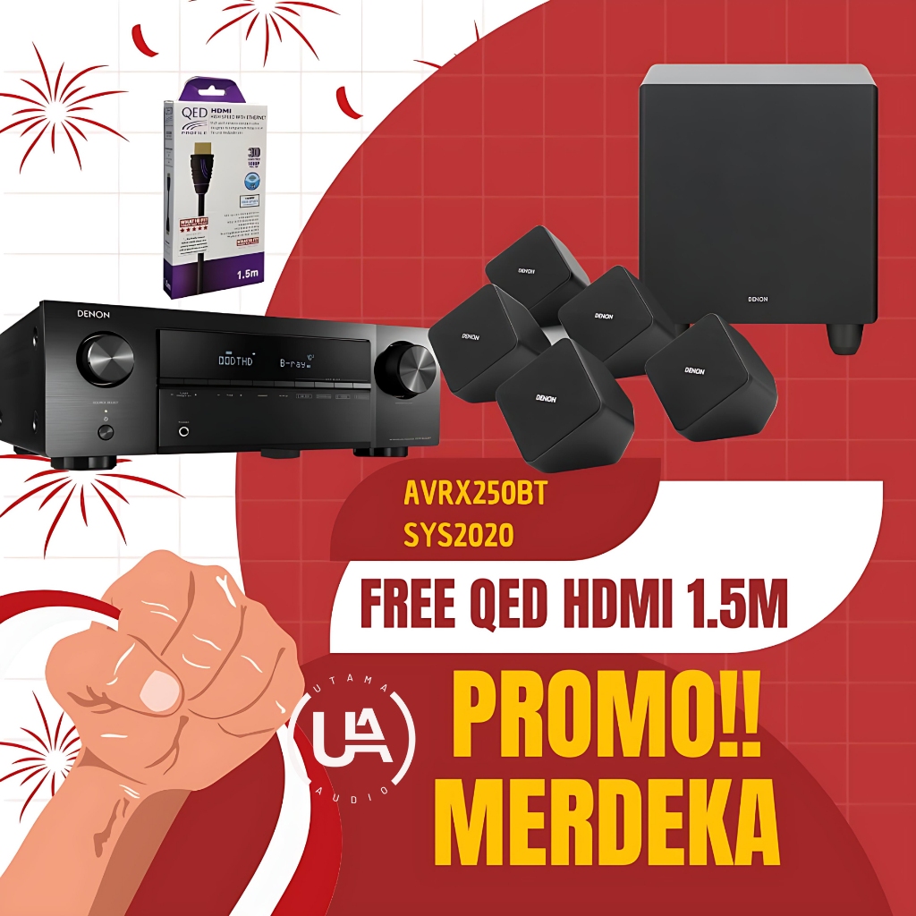 Paket Denon SYS2020 AVRX250BT AV Receiver 5.1Ch