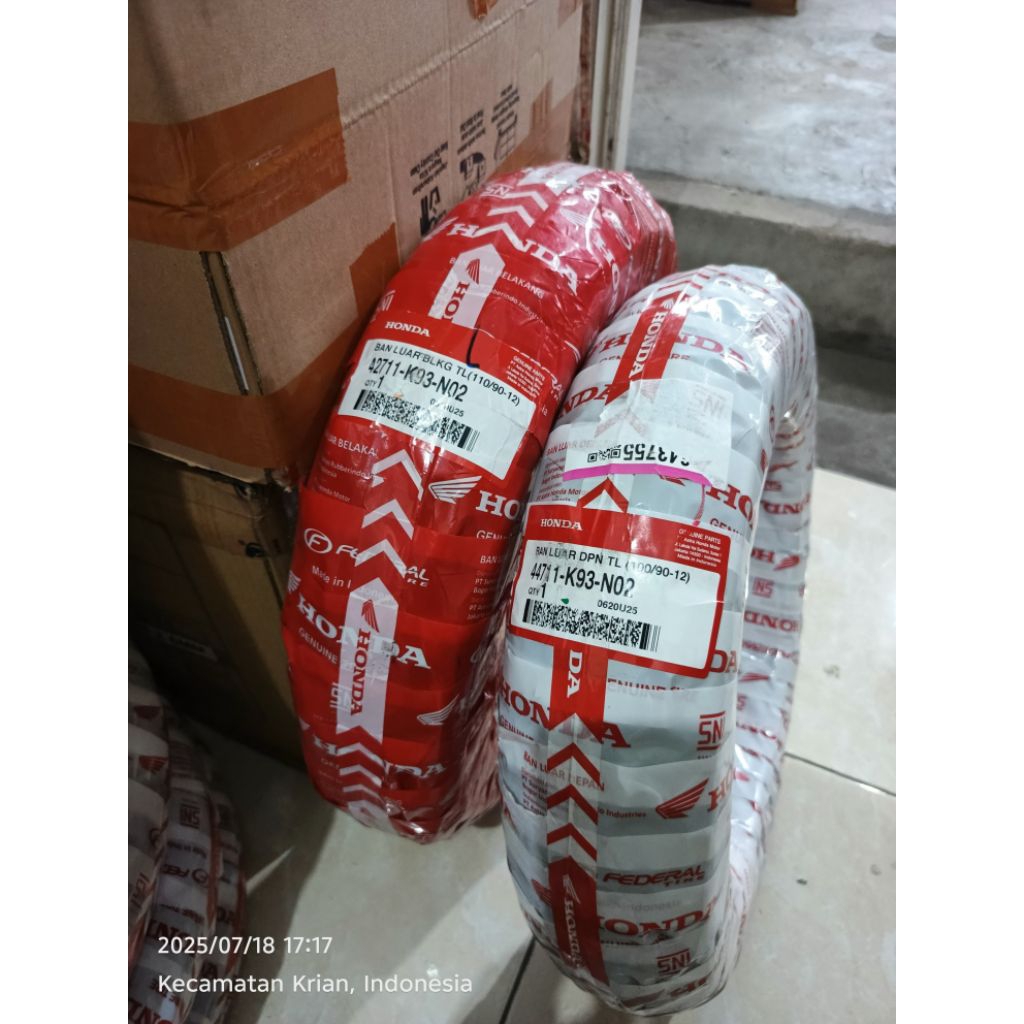 Ban scoopy tubeless depan, belakang