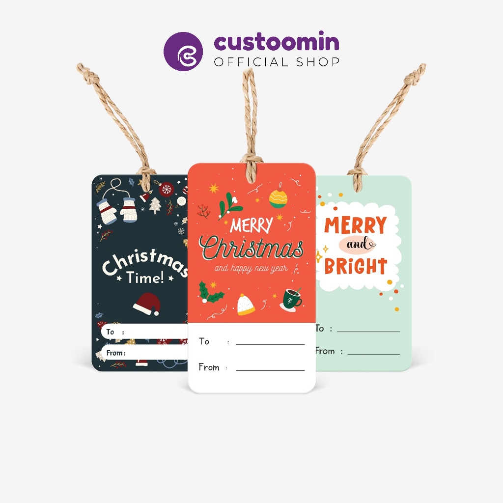 

Hangtag Rounded Edisi Christmas - Ukuran 5x9 cm -Custoom.in