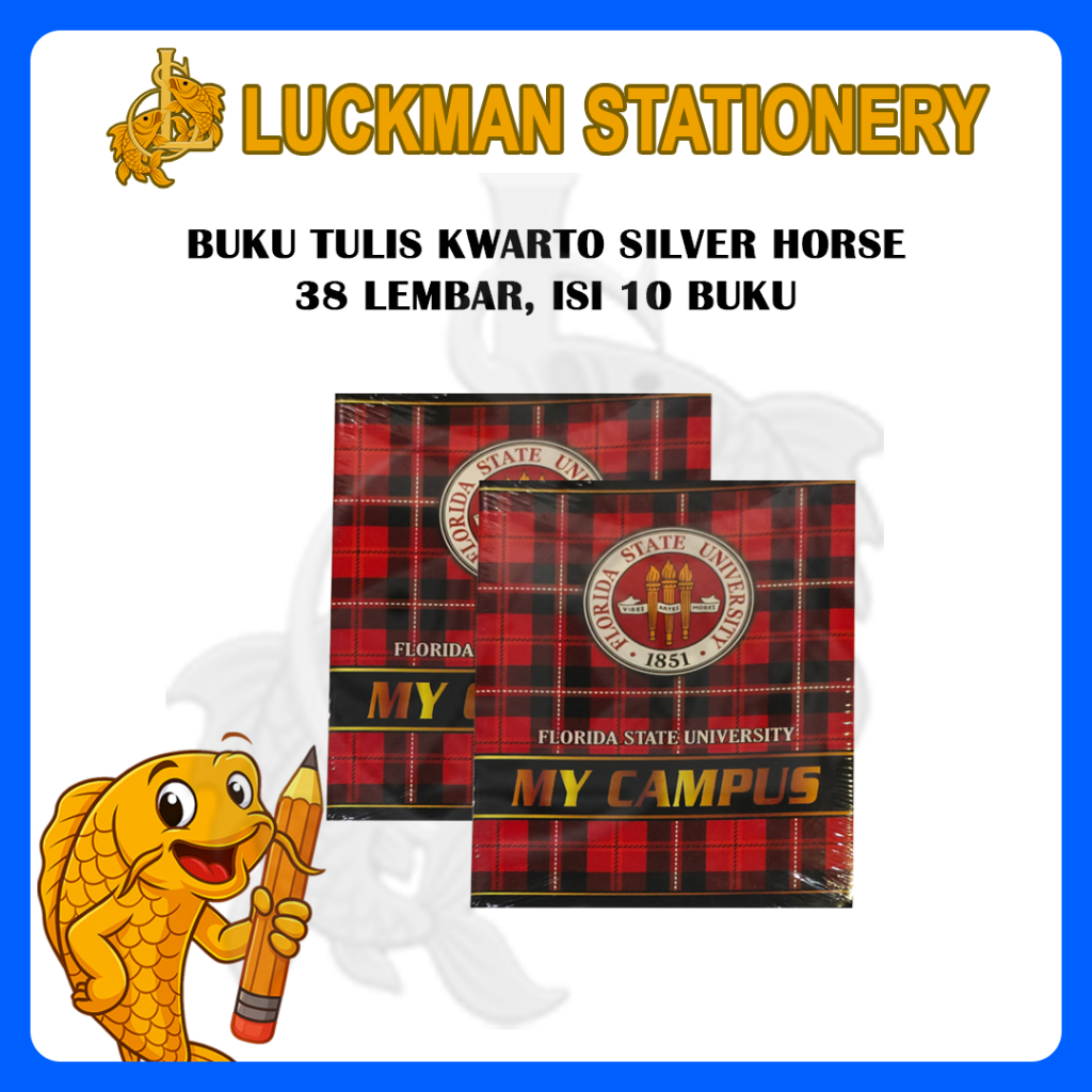 

BUKU TULIS SILVERHORSE KWARTO 38, 58 LEMBAR (1 PACK ISI 10 BUKU)