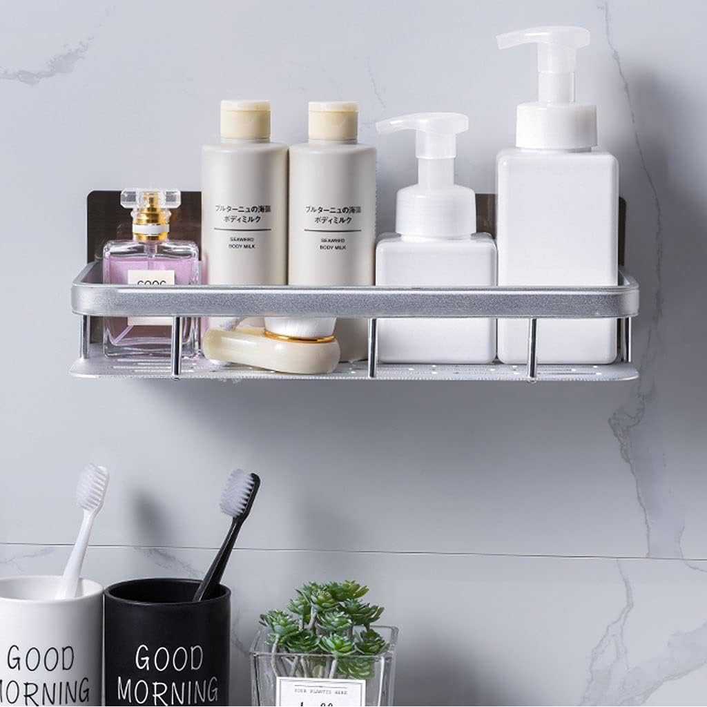 Rak Dinding Tempel Rak Gantung Kamar Mandi Dapur Organizer Rack Aluminium