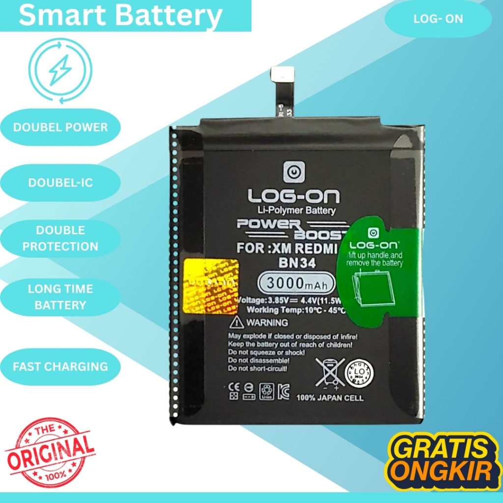 BATERAI DOUBLE POWER LOG ON BATERAI XIAOMI 5A DUAL IC