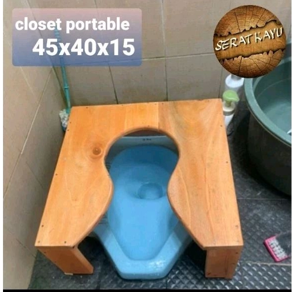 kursi wc duduk wc portable wc lansia wc kayu 45×40×15