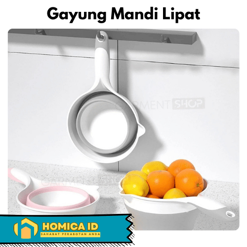 Gayung Mandi Lipat Silikon Portable Ember Air Traveling Gayung Camping Fodable Multifungsi