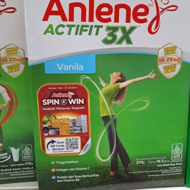 

Anlene 3x (tiga x) Actifit rasa Vanilla 570 gr