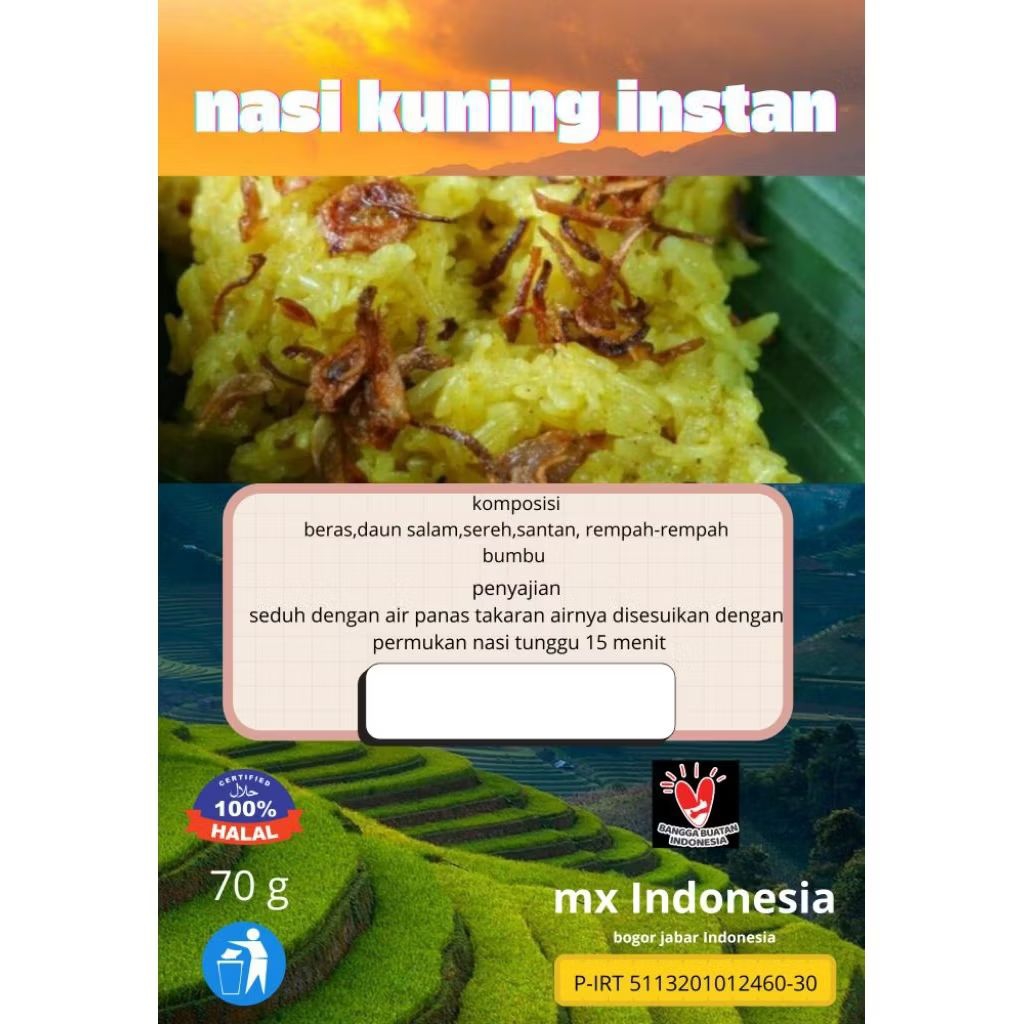 

nasi kuning instan 70 gram