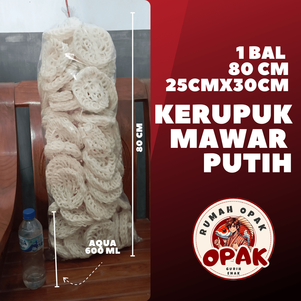 

kerupuk mawar putih gurih 1 bal / kerupuk uyel 1 bal / kerupuk lauk nasi 1 bal/ kerupuk asin / kerupuk gurih