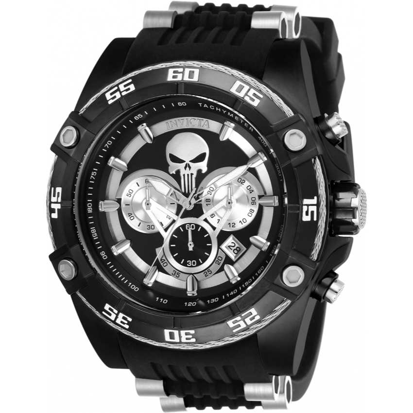 [PREORDER] Jam Tangan Invicta Men's Marvel Punisher Quartz 100m Black Stainless 35093