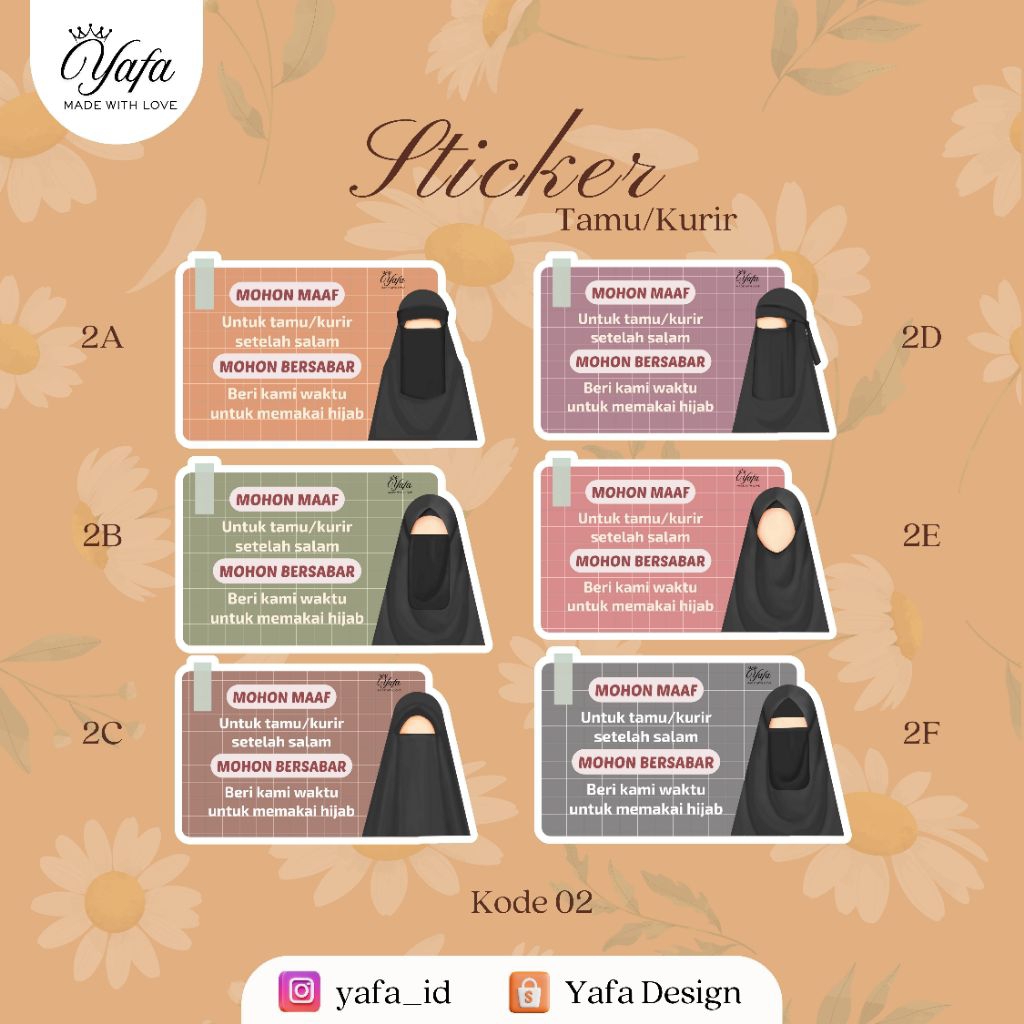 (2pcs) Stiker Tamu/Kurir