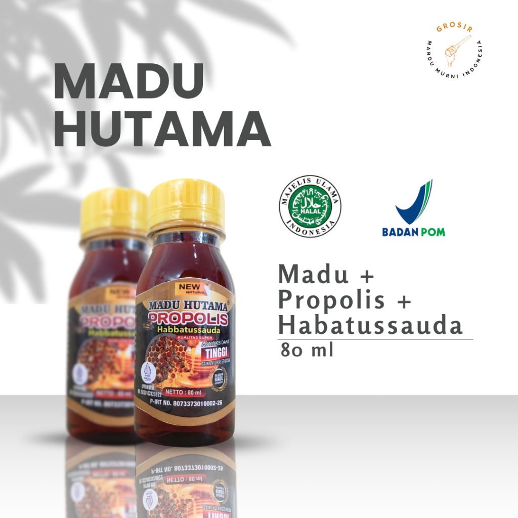 

Madu Hutama Propolis Habbatussauda Ukuran 80 ml untuk Imun, Stamina, dan Anak