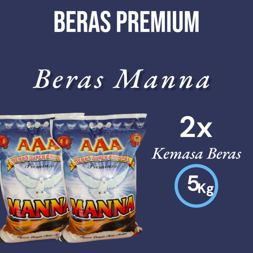

Beras Premium Manna 5kg (2 sak) | Beras punel & Utuh