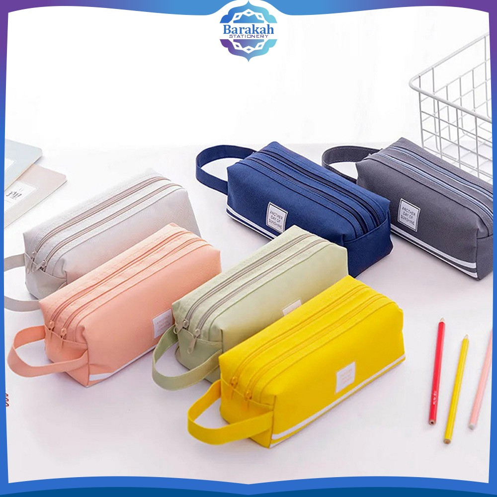 

EC Kotak Pensil Perlengkapan Sekolah 2 Sisi Dompet Pensil Stationery / Tempat Bolpen Pen Make Up Pouch Kosmetik Travel Barakah Stationery A80