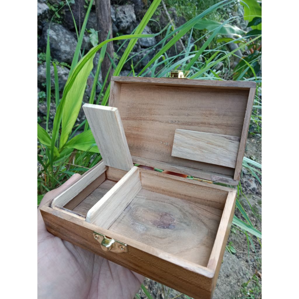 Moonmarket Box Kayu,Kotak Linting Kayu Jati,Kotak Perhiasan,Kerajinan Kayu