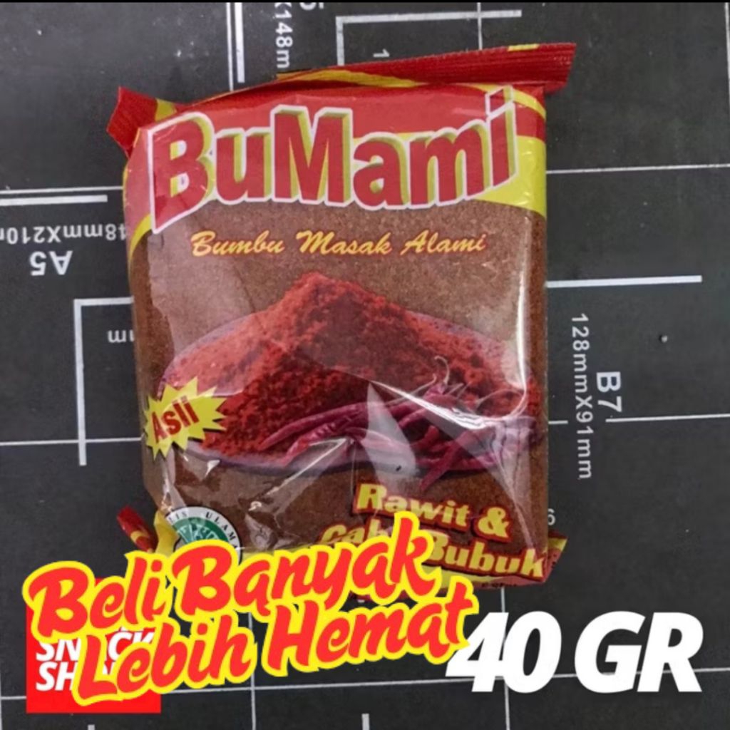 

BUMBU TABUR INSTANT / CABE BUBUK / CABAIBUBUK / CABAI / CABE / CABEBUBUK SUPER PEDAS BUMAMI 40 GR