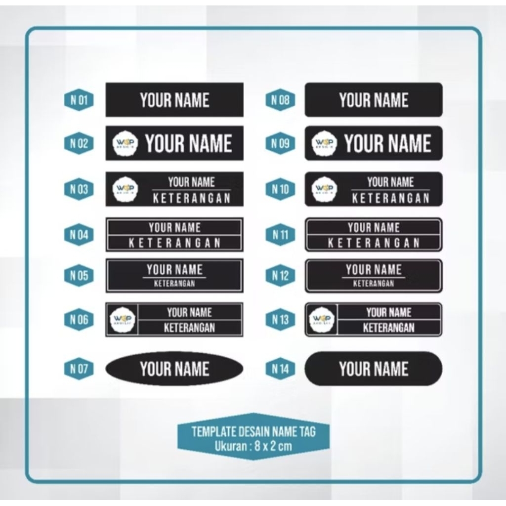 

Name Tag / Nametag / Nama Dada / Tag