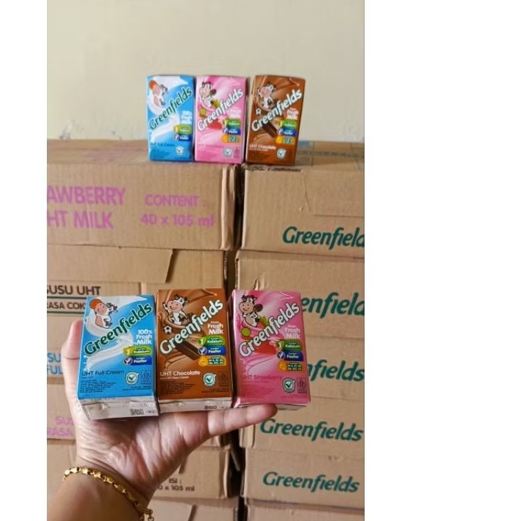 

Susu UHT Greenfields 40x105ml Bisa Mix Rasa Ready siap kirim exp 2026
