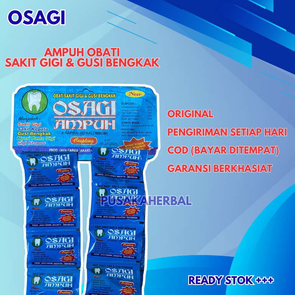 

OSAGI SUPER AMPUH ORIGINAL KAPSUL SAKIT GIGI 20 SACHET