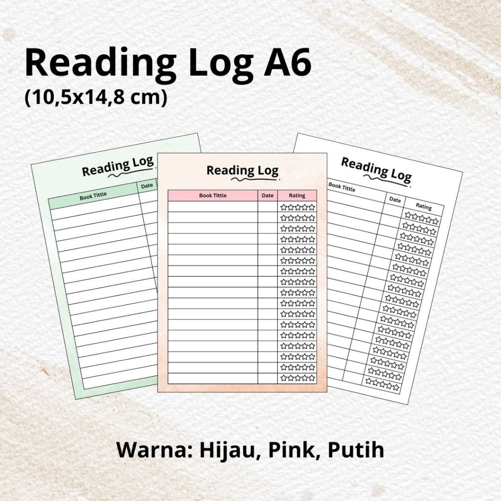

Notepad Reading Log A6 (10,5x14,8 cm)
