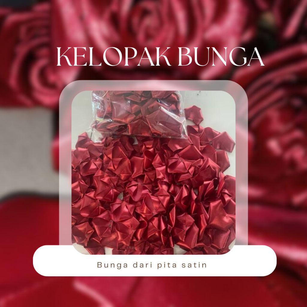 

Kelopak bunga mawar pita satin 4cm jumbo