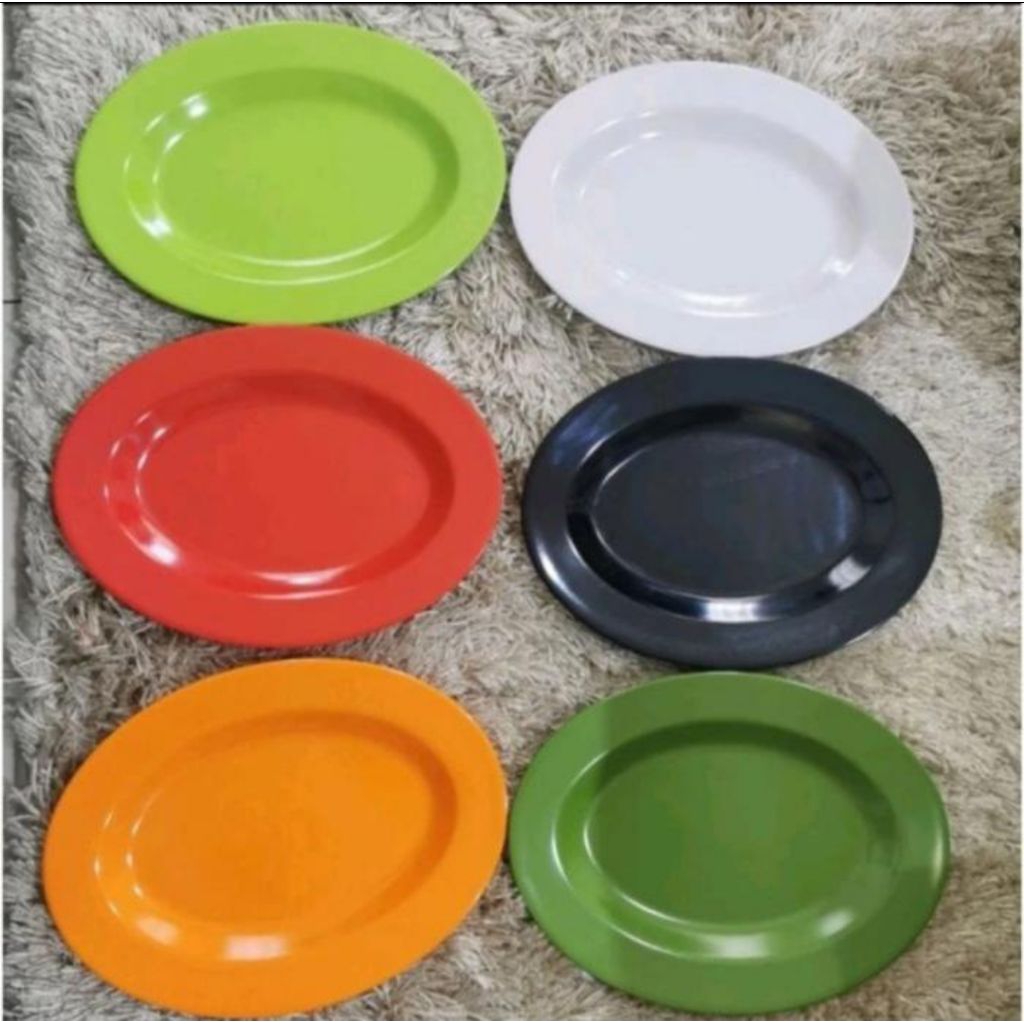 Piring Oval Melamin/ Piring Melamin Oval 9 inch dan 10 inch/ Piring Oval melamin tebal / Piring pece