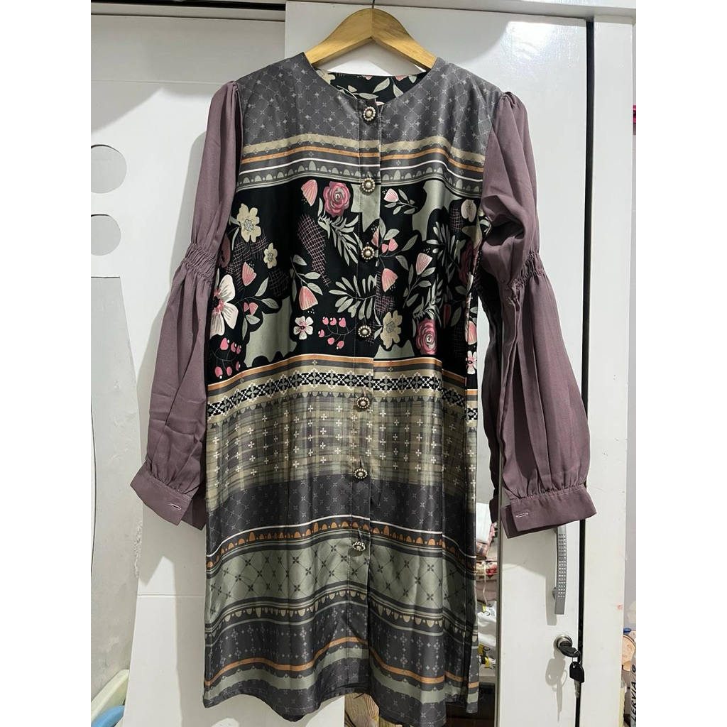 tunik binar blouse vanilla hijab preloved