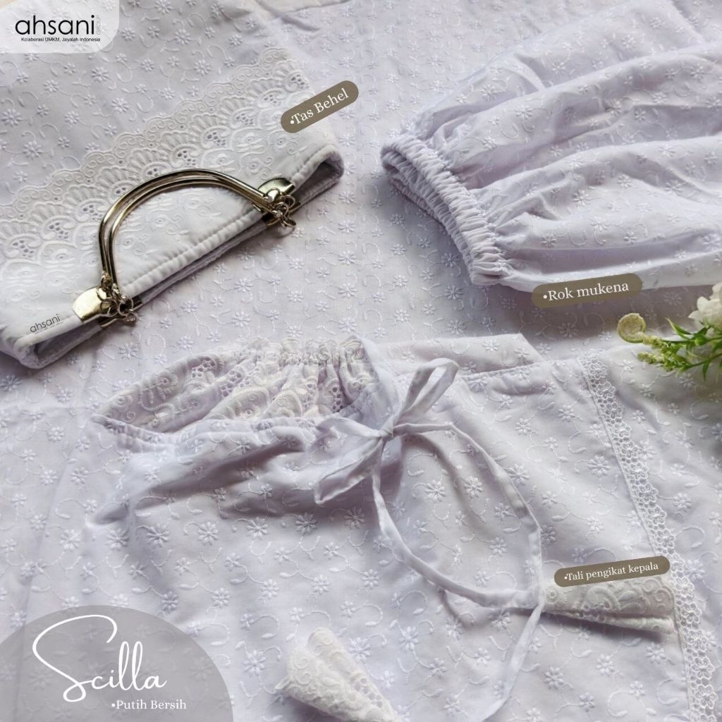 Mukena Scilla Katun Paris Bordir ORI By Ahsani