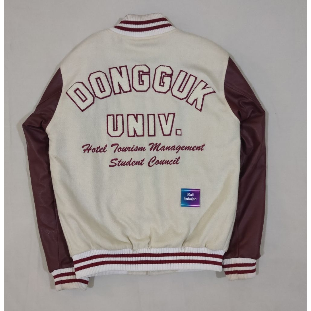 varsity Dongguk university leather jaket kulit