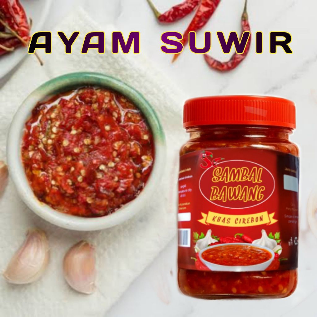 

SAMBAL BAWANG AYAM SUWIR dengan rasa pedas menggigit dan aroma bawang yang harum. Cocok untuk semua lauk, dari ayam goreng sampai mie instan. Bikin makan apapun jadi spesial!