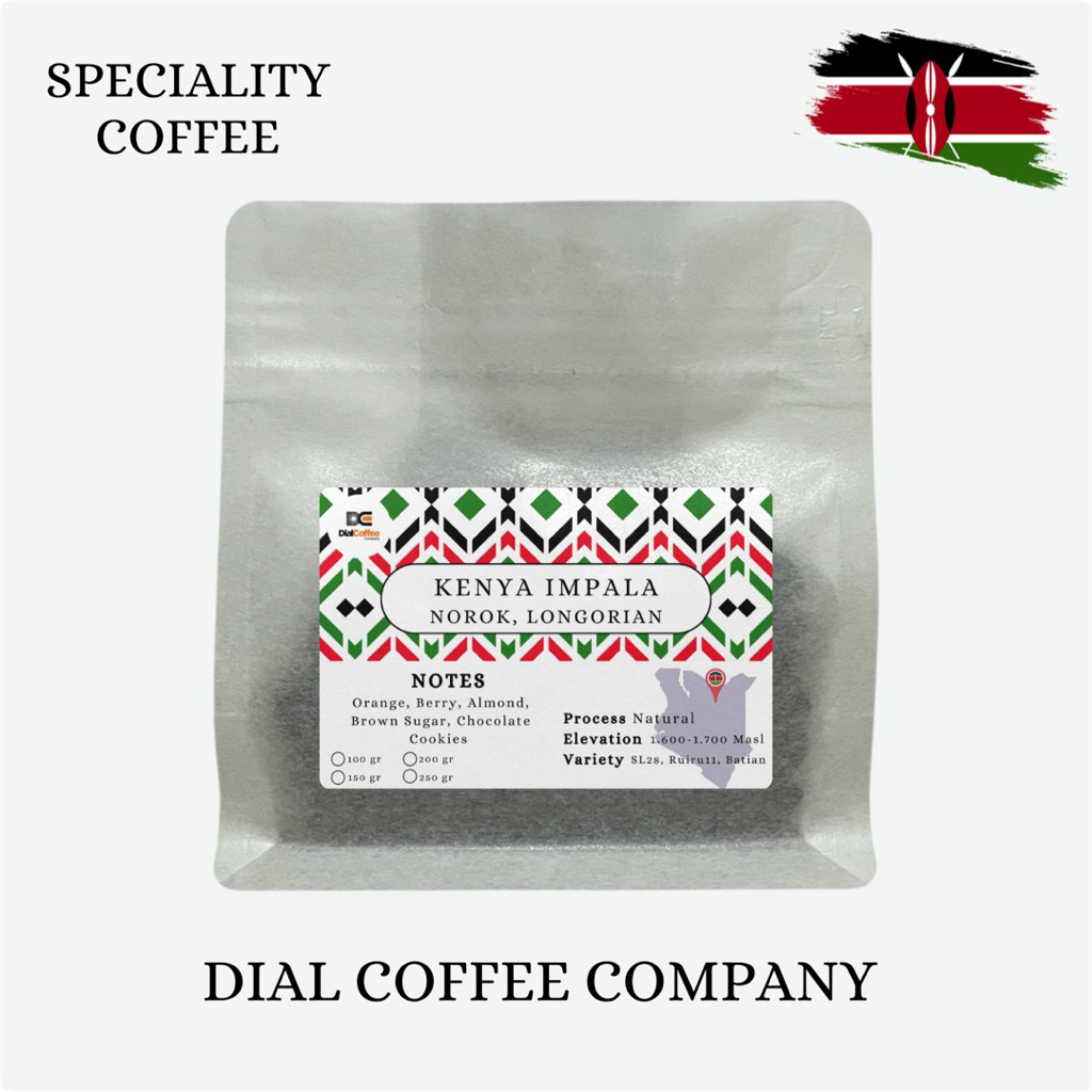

Kenya Impala Prosses Natural Single Origin Norok Longorian Specialty Coffee Arabica Beans 100gr 150gr 200gr 250gr