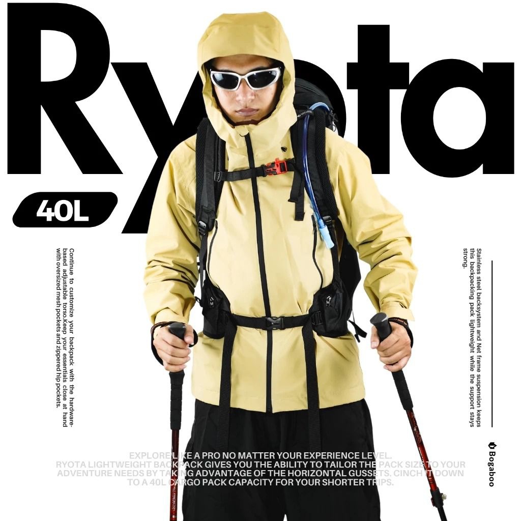 Tas Gunung Keril Ultralight Bogaboo Series Ryota 40L - Backpack 40L - Tas keril 40L bogaboo