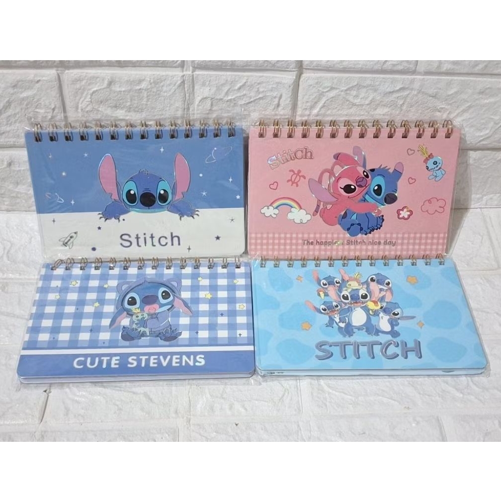 

buku notes note catatan motif karakter stitch angel scrump diary diari harian bergaris berwarna gambar