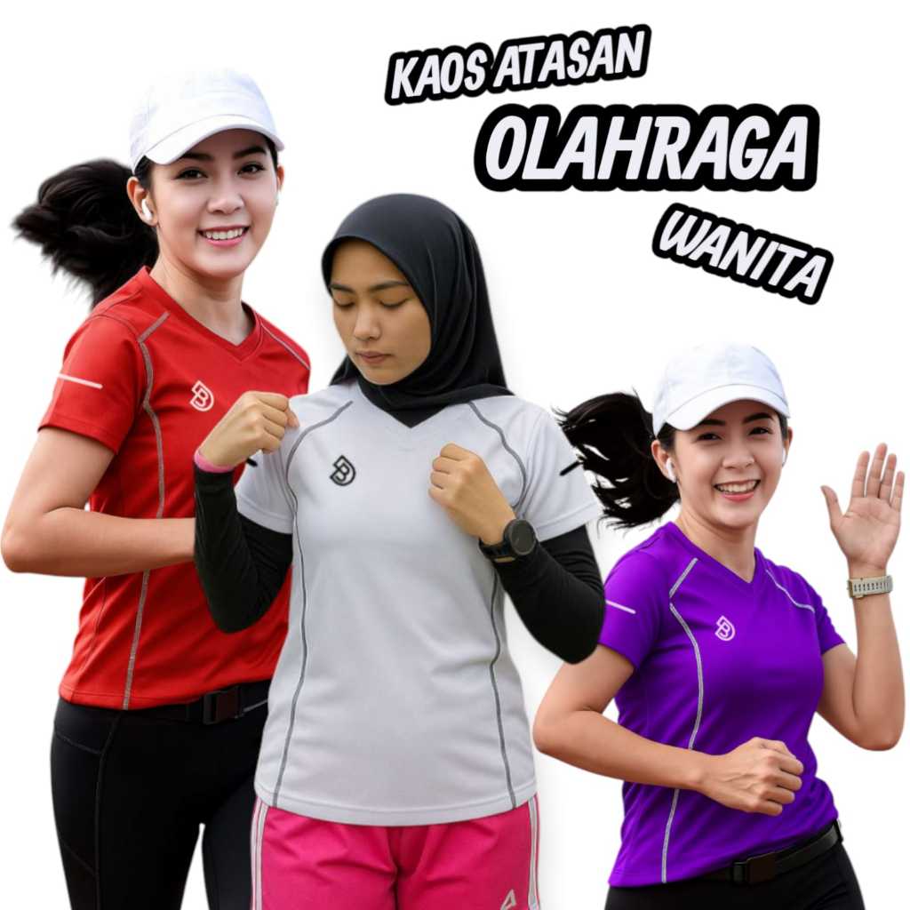 Kaos Olahraga Wanita Baju Running Senam Zumba Aerobic Cewek