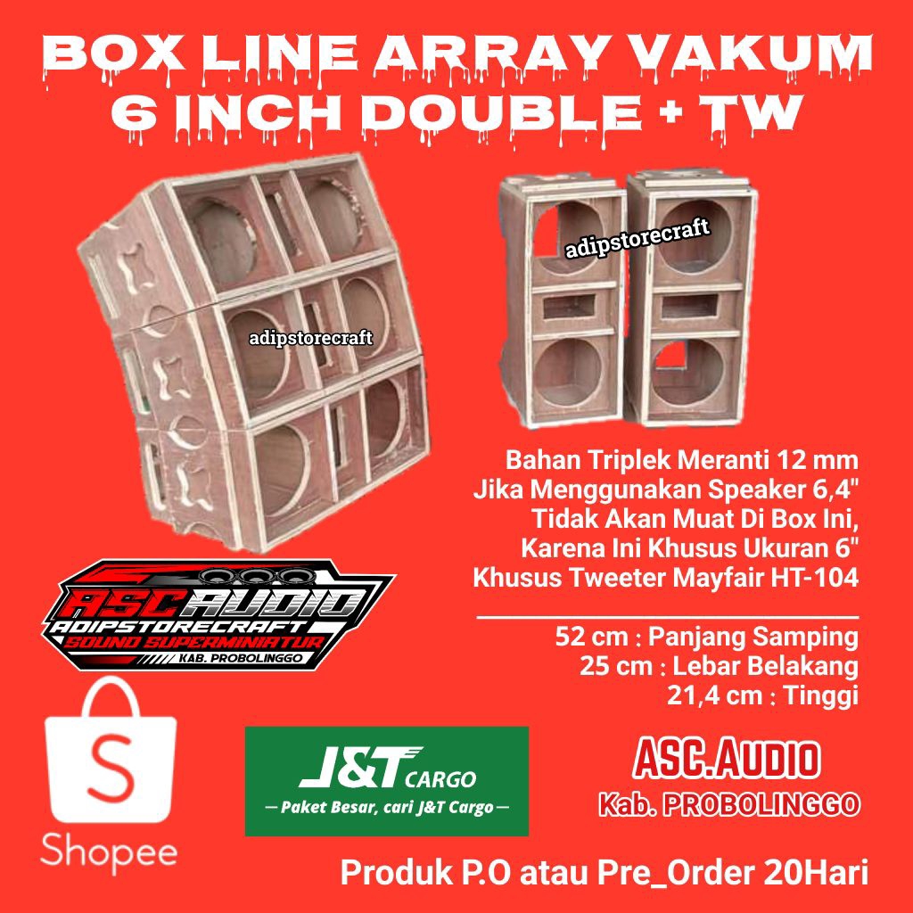 Box MiDLe Line Array 6 inch Double vakum + Tw