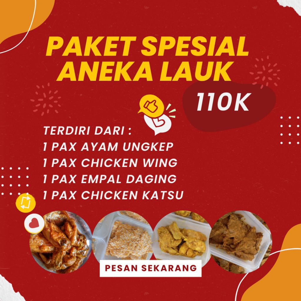 

PAKET SPESIAL DAPAT 4 LAUK : AYAM UNGKEP DLL
