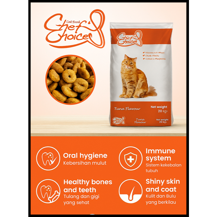Makanan Kering pakan Kucing CHEF'S CHEF cat food CHOIZE CHOICE Tuna 1KG kg FRESHPACK Dry Cat Food