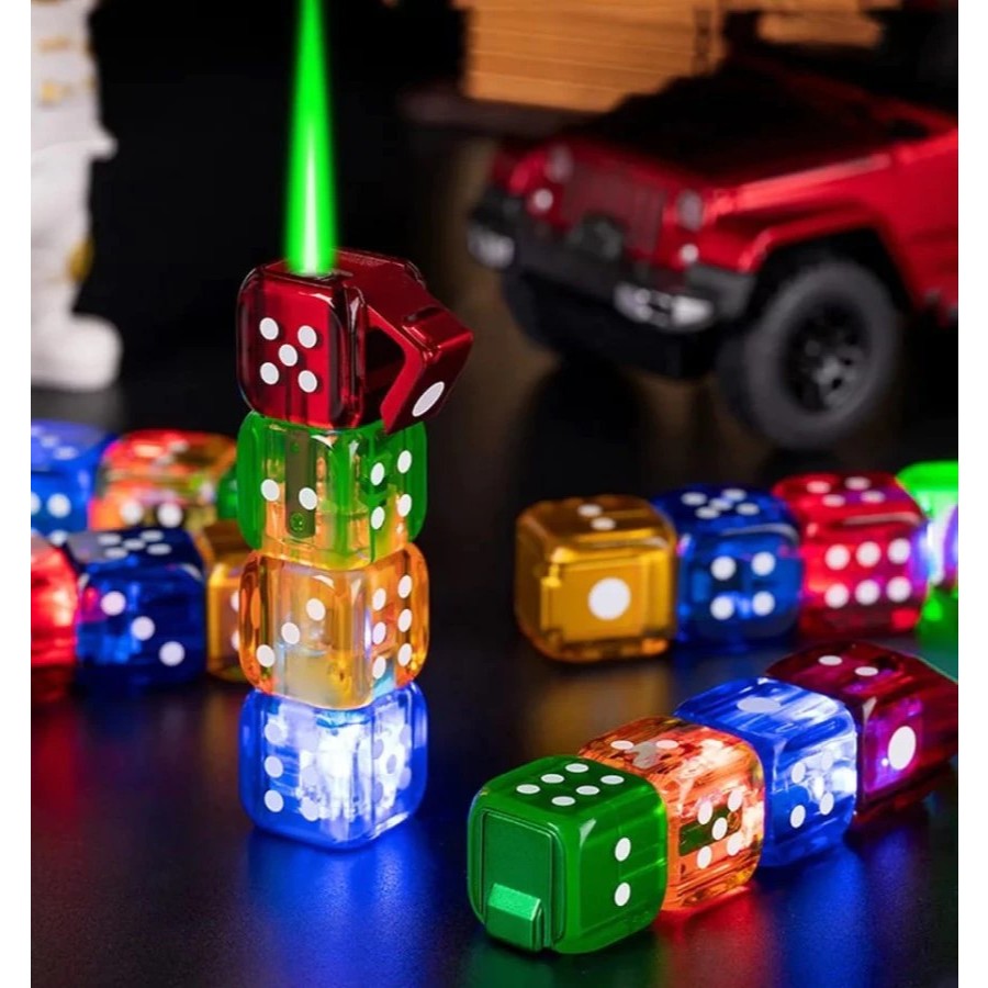 Korek Api Bara Gas Dadu Ludo Lighter LED AW-761 2227 Ada Lampu