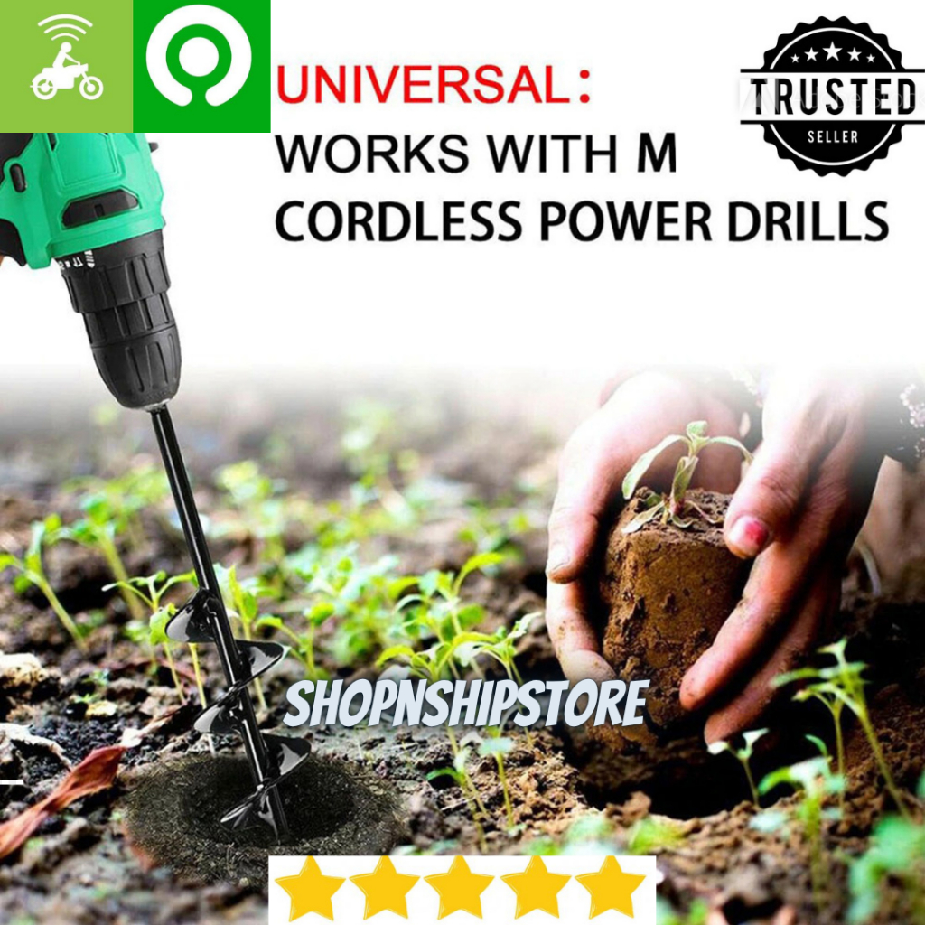 Mata Bor Tanah Biopori Alat Pelubang Tanah Penggali Taman Kebun Auger Spiral Drill Bit for Planting 