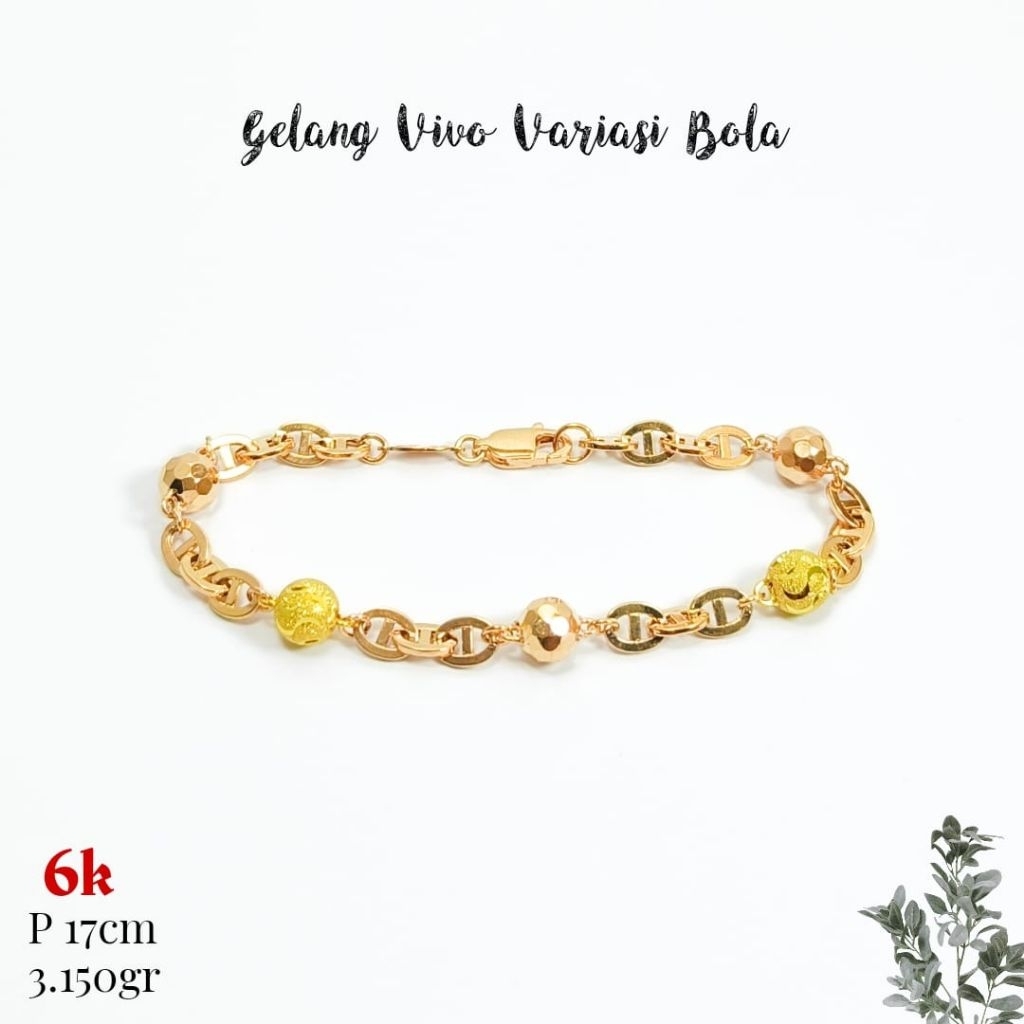 GELANG VIVO BOLA GLITTER 3.150g KADAR 6K